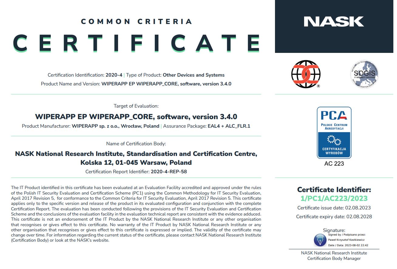 certyfikat common criteria EAL4+